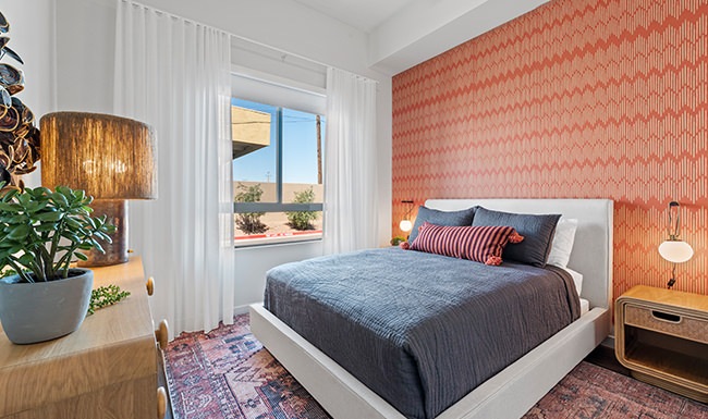 Bedroom bedroom with large window